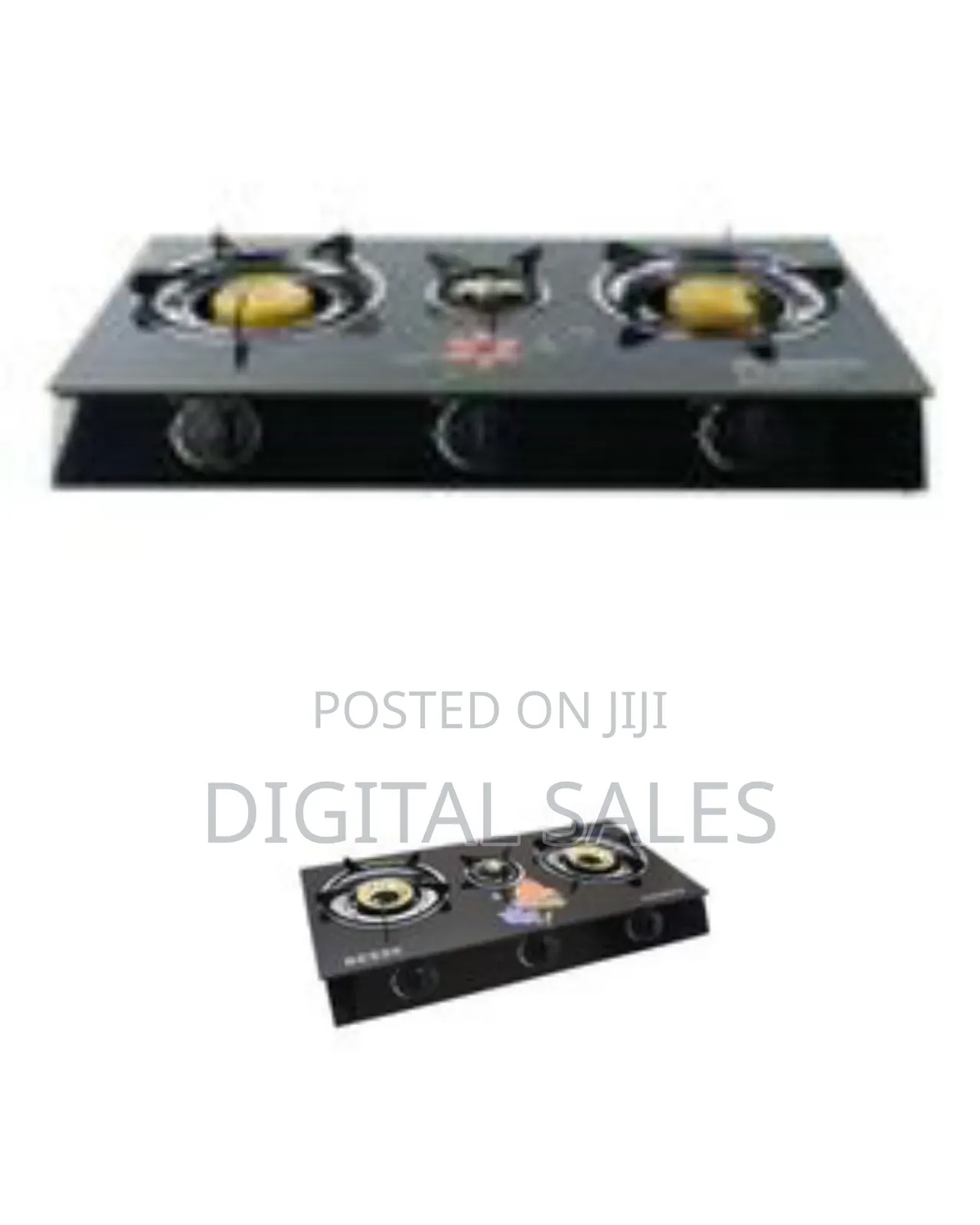 Besse Versatile Three-Burner Gas Stove With Glass Top