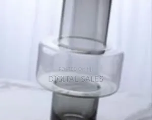 Modern Sculptural Grey Glass Vase