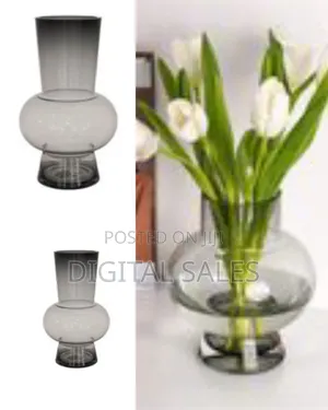 Modern Gradient Grey Decorative Glass Vase - Multicolor
