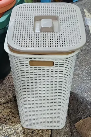 White Laundry Basket With Cover
