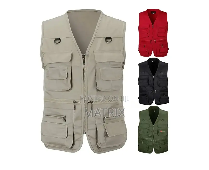Multi Pocket Press Jacket Journalist Camping Zipper Vest