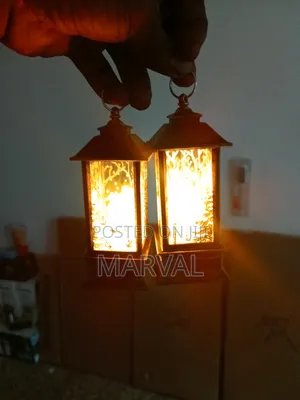 Led Christmas Plastic Lanterns With Candlestick And Festive Designs.