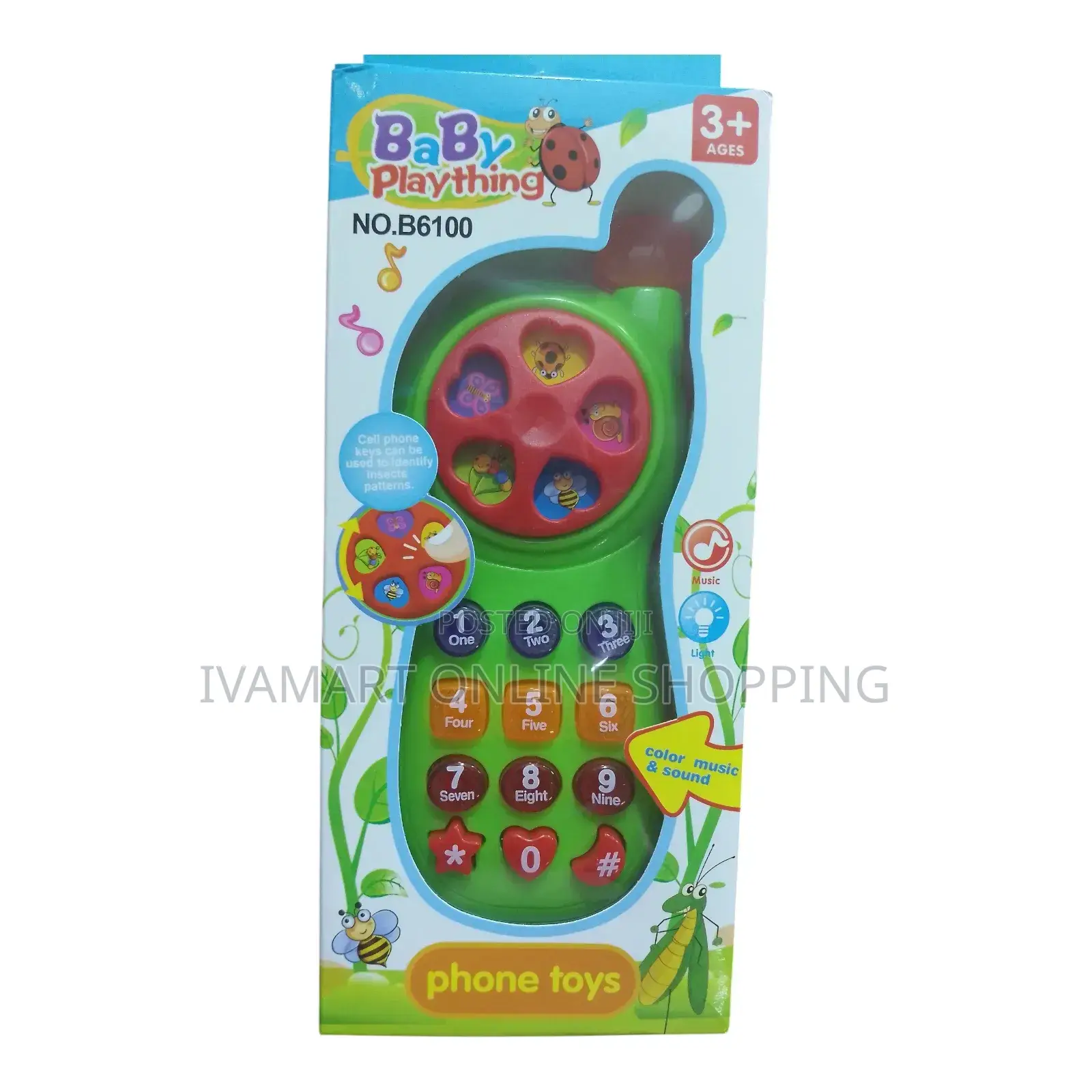 Baby Toy Button Phone - Lights, Music, Battery Operated.