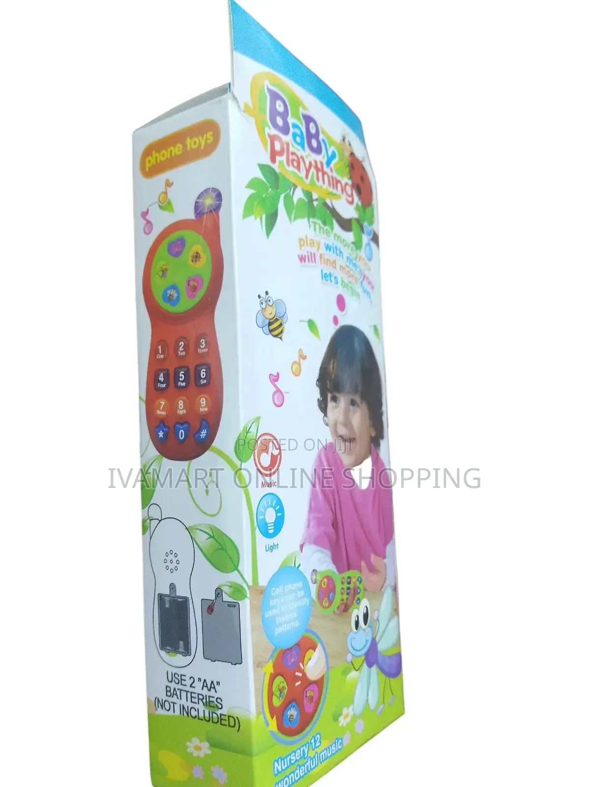 Baby Toy Button Phone - Lights, Music, Battery Operated.