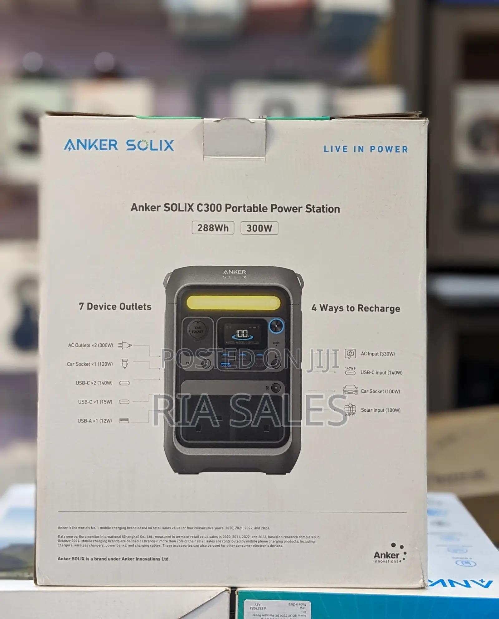 Anker Portable Power Station Solix C300, 288wh Lifepo4 Battery, 300w