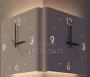 Modern Corner Wall Clock With Integrated