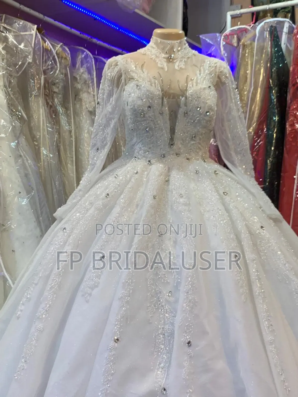 Wedding Gown for Hire Floral Longsleeved