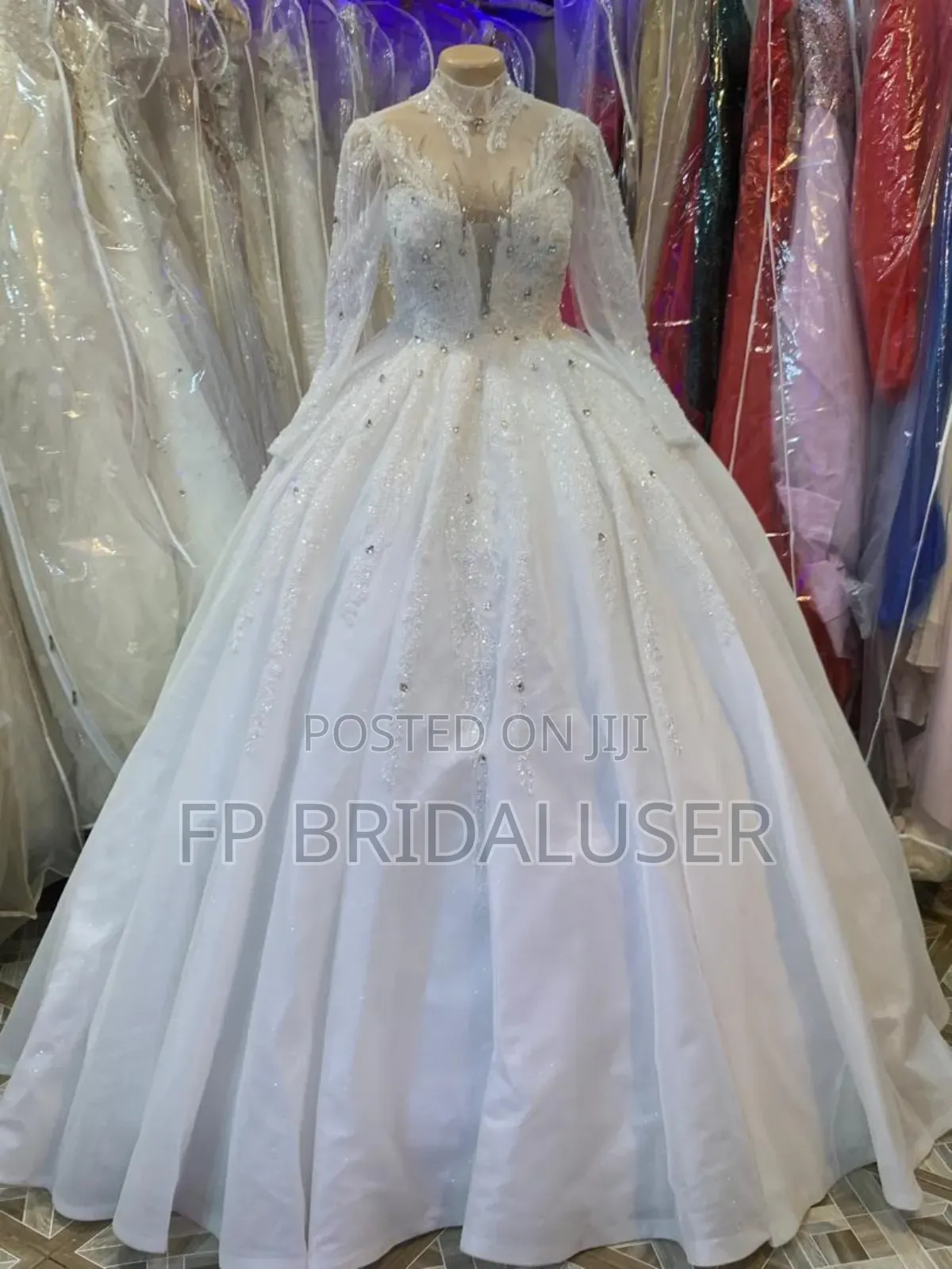 Wedding Gown for Hire Floral Longsleeved