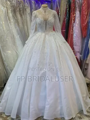 Wedding Gown for Hire Floral Longsleeved