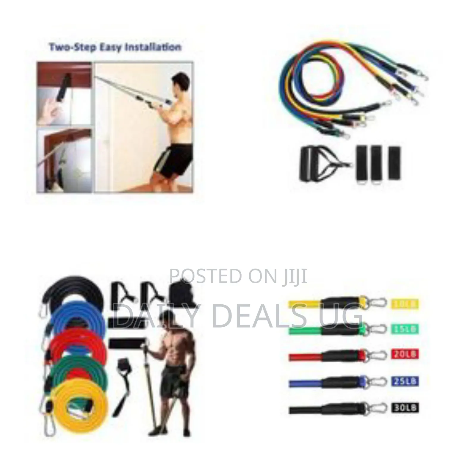 Resistance Band Training Set With Handles Door Anchor - Multicolor
