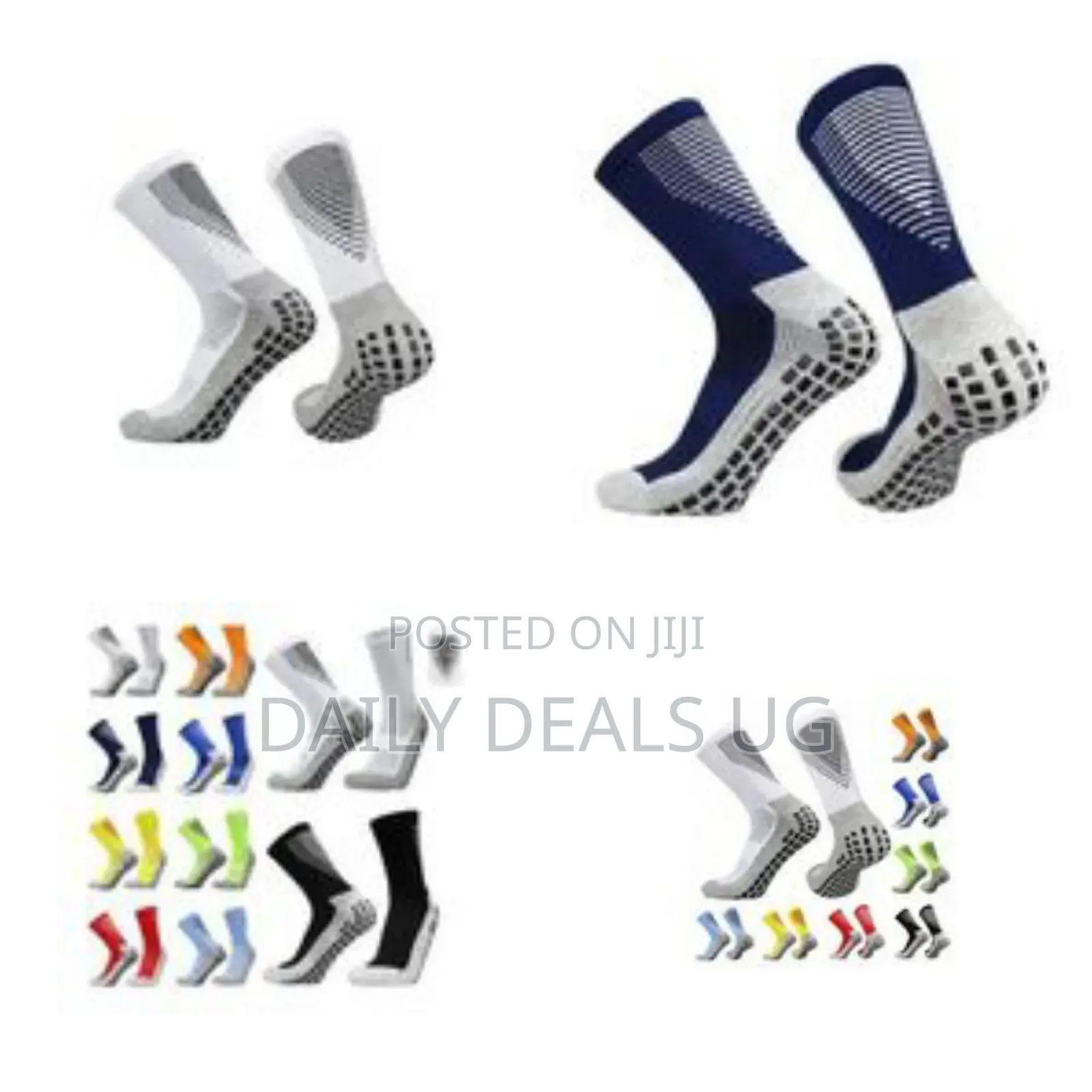 Performance Anti-Slip Athletic Socks With Grips - Multicolor