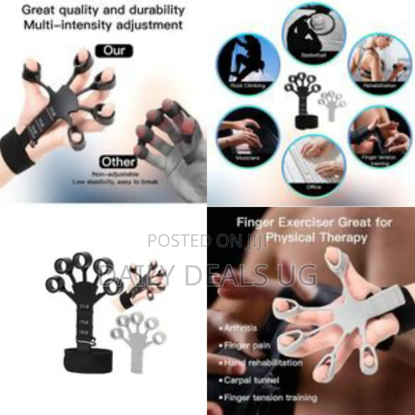 Adjustable Finger Hand Strengthener Exerciser - Multicolor