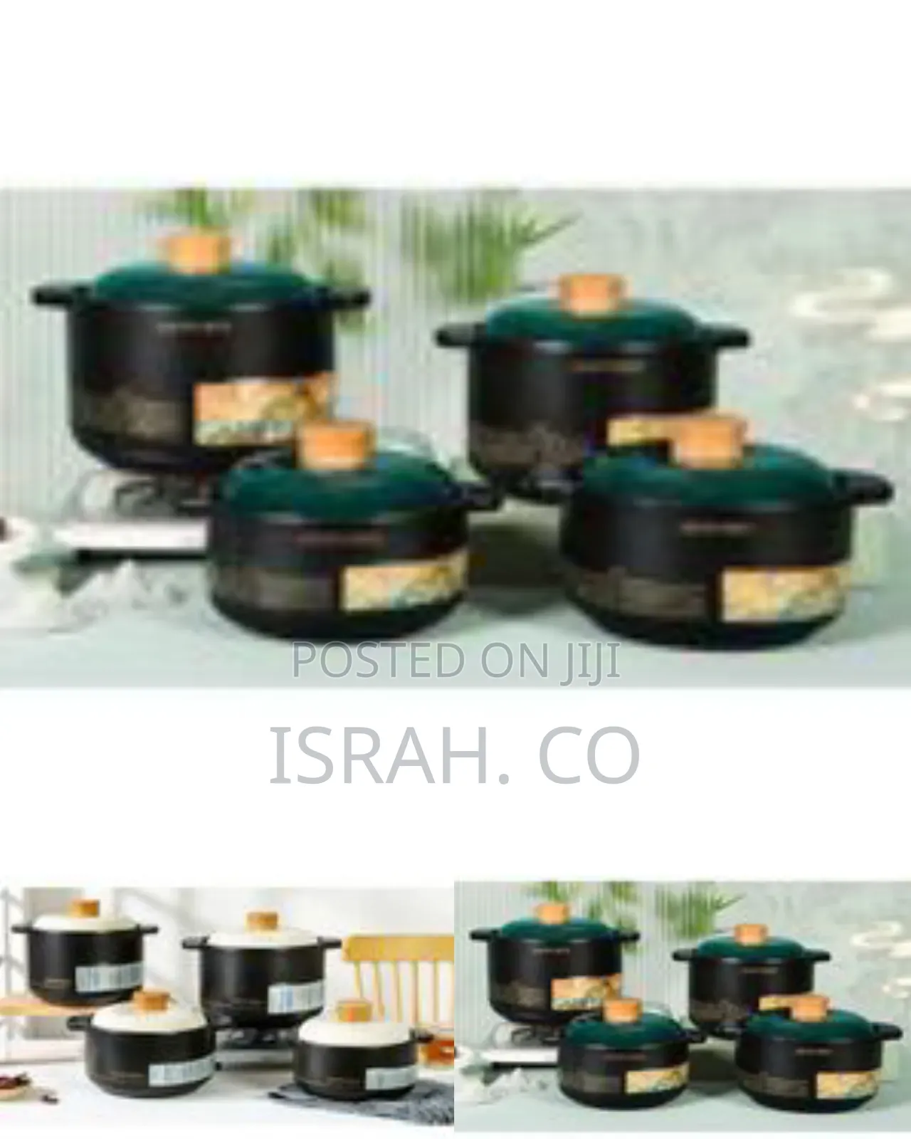 Elegant Ceramic Casserole Pot / Stew Pot Set With Wooden Lids
