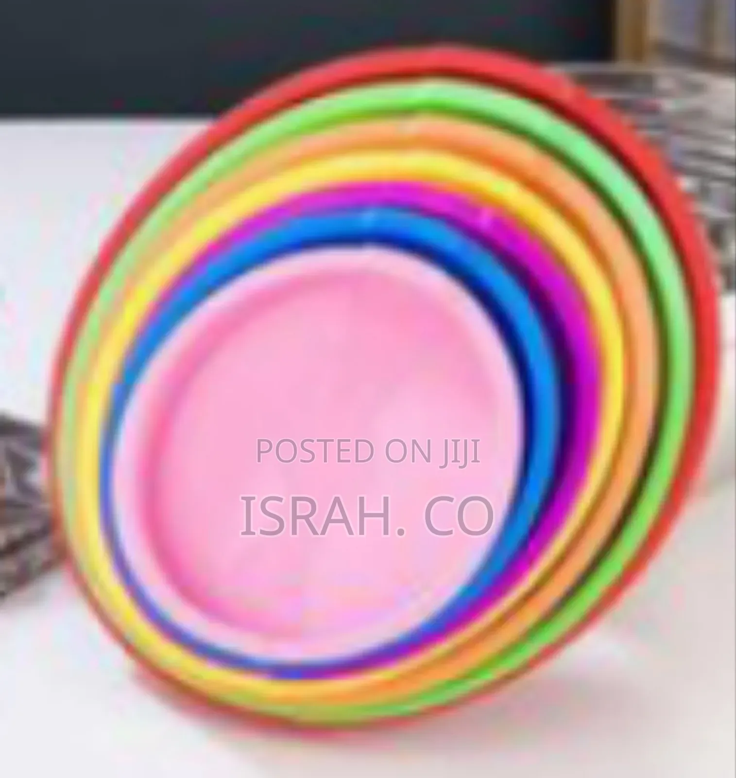 Set of 7 Stainless Steel Mixing Bowls With Colorful Lids - Multicolor