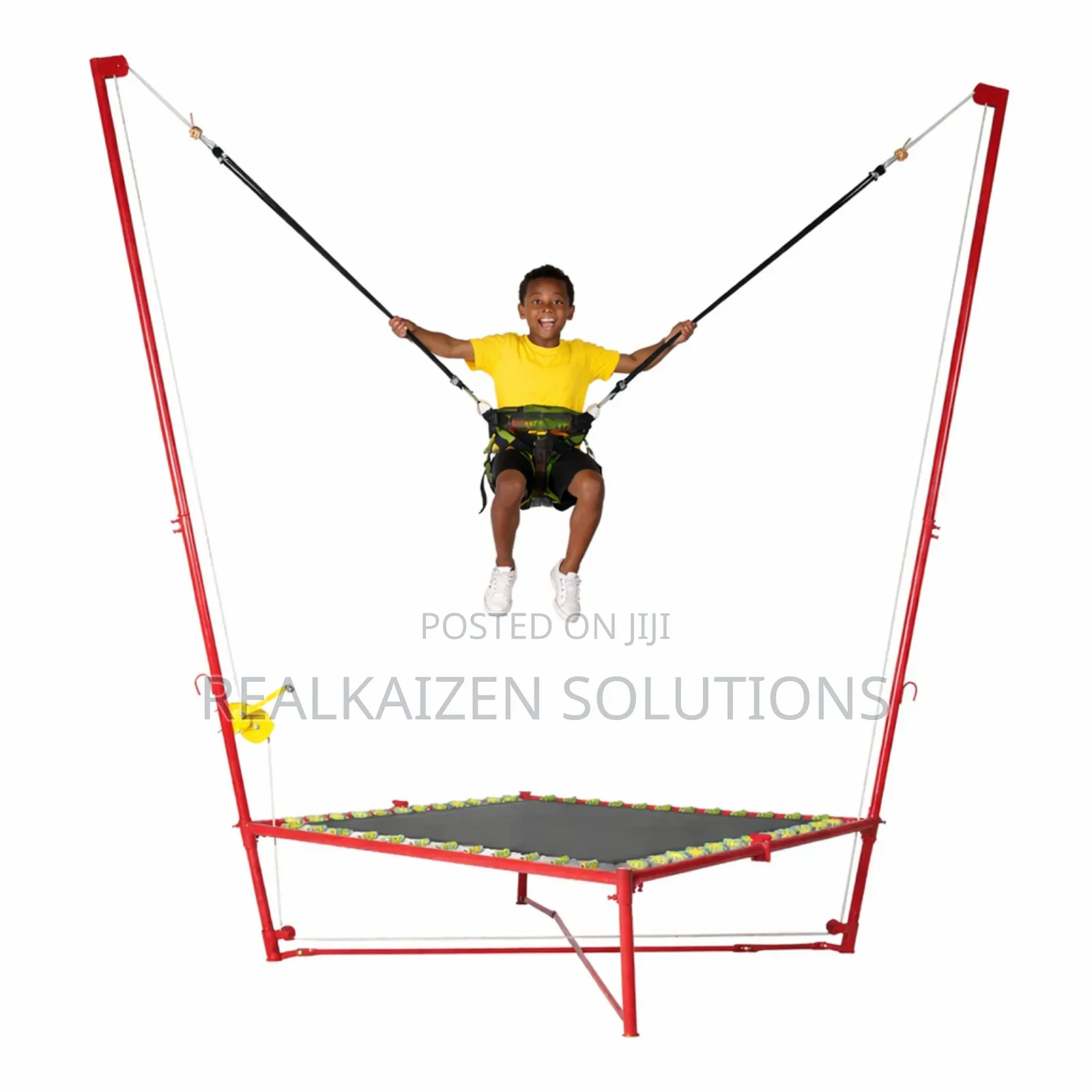 Steel Bungee Jumping Trampoline With Safety Harness