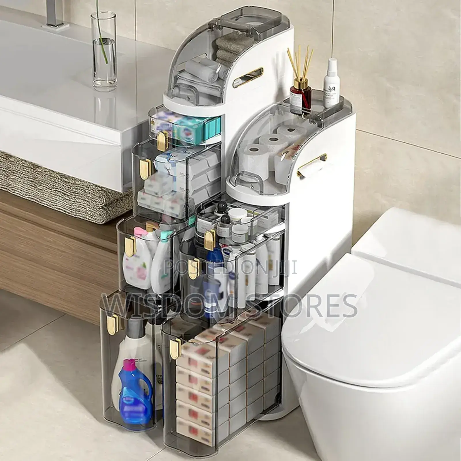 Toilet Paper Holder With Storage for Small Spaces Big