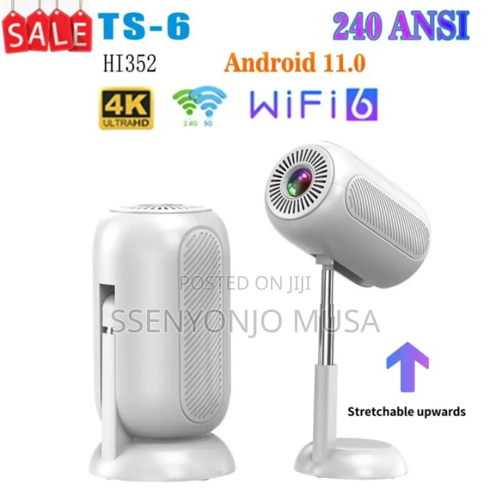 Smartbarry Ht10 Smart Gimbal Projector |Android 11 | Hd 720p |Portable