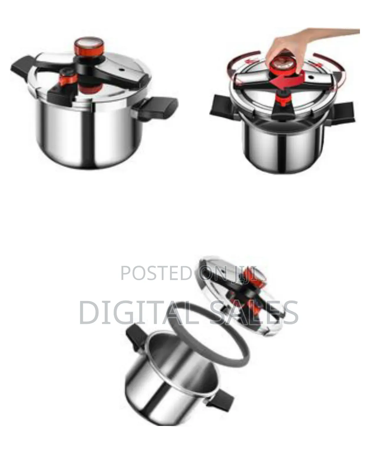 Professional Stainless Steel Stovetop Pressure Cooker - Multicolor