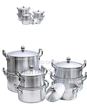 Stylish Quilted Pattern Stainless Steel Cookware Set With Tempered