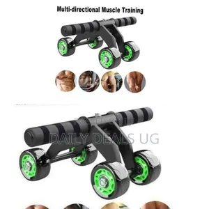 Four-Wheel Multi-Directional Ab Roller for Core Strength Training