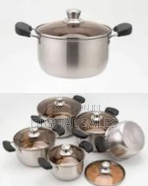 Set of 10 High Quality Stainless Steel Saucepans -