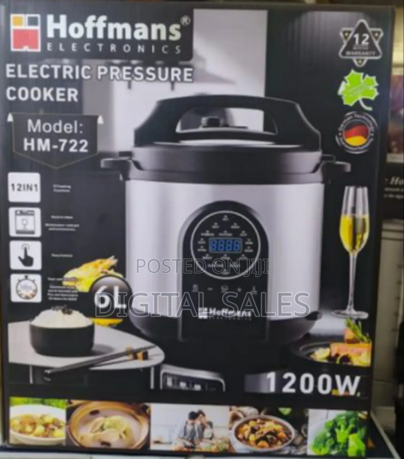 Hoffmans 12-in-1 Electric Pressure Cooker (Model: Hm-722)