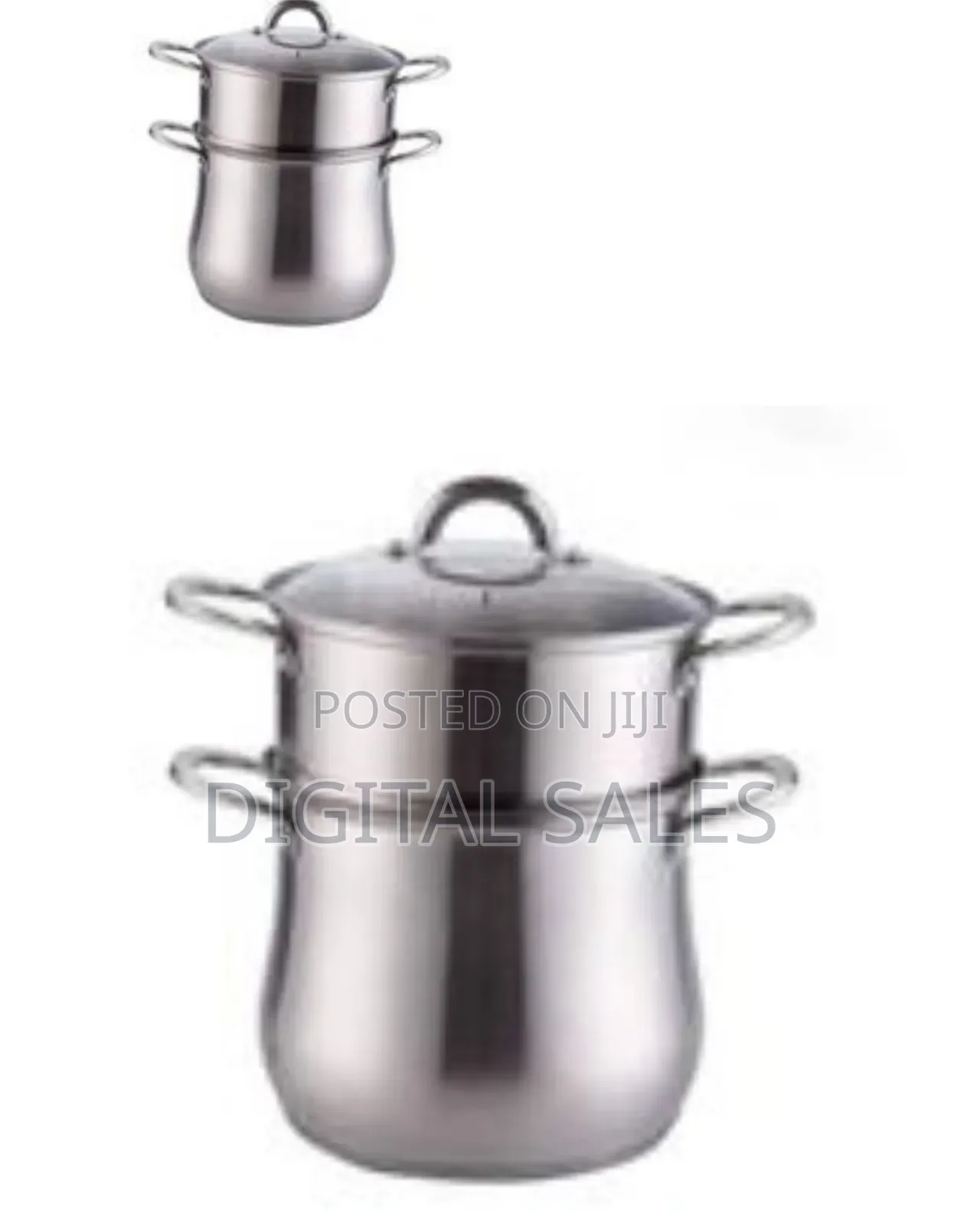 2 Tier Aluminum Non-electric Food Steamer For Steaming Matooke