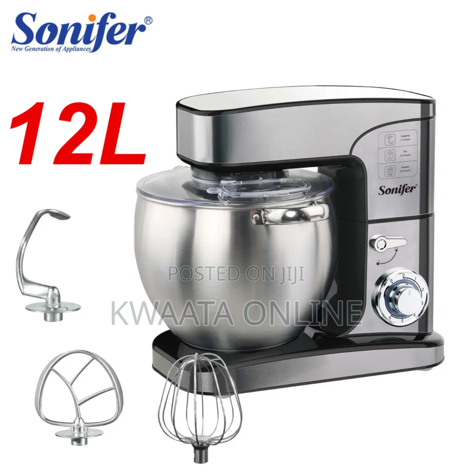 12l Sonifer Sf-8082 Professional Heavy Duty Food Stand Mixer 2000w8