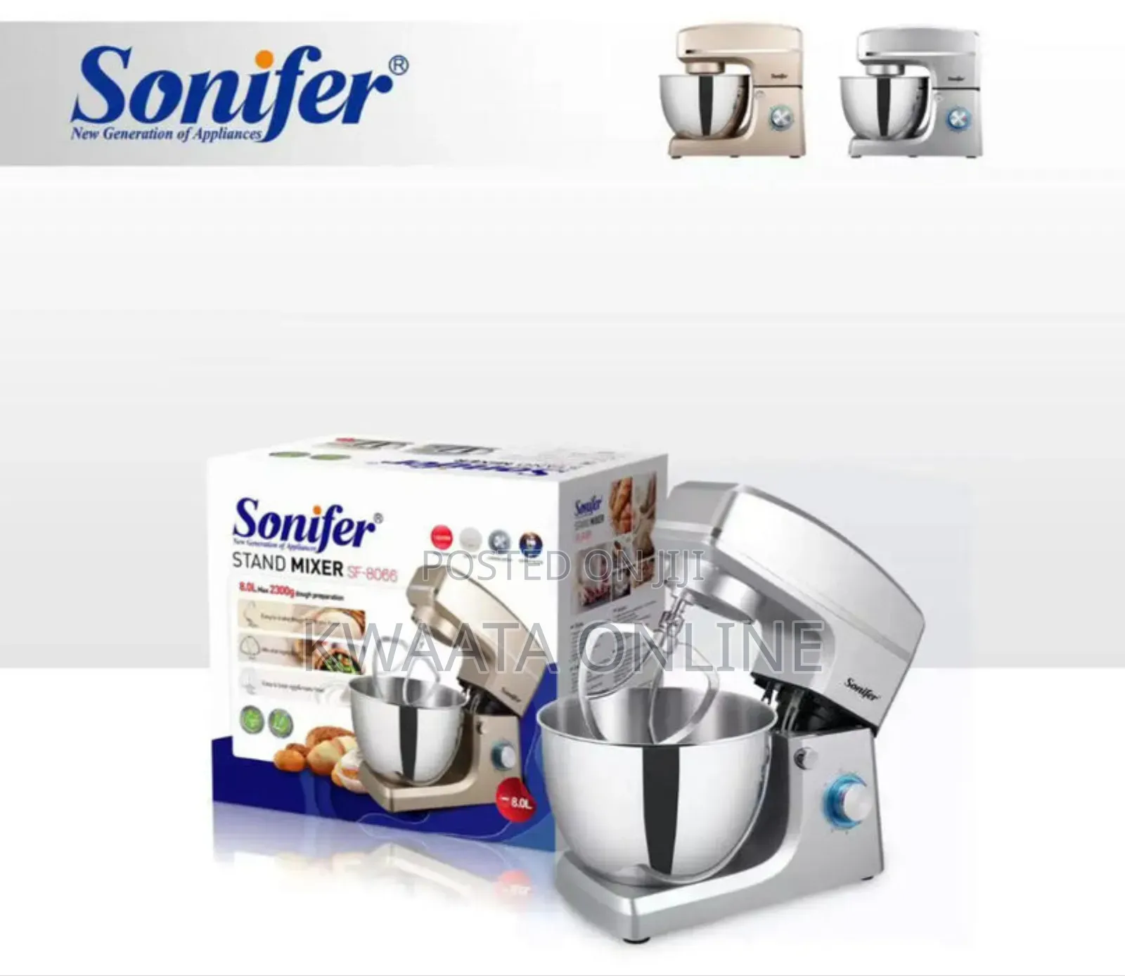 8l Sonifer Sf-8066 Electric Stand Mixer 1500w