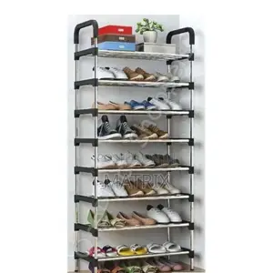 27 Pairs Metallic Shoe Rack 9 Layer Rack Stainless Steel