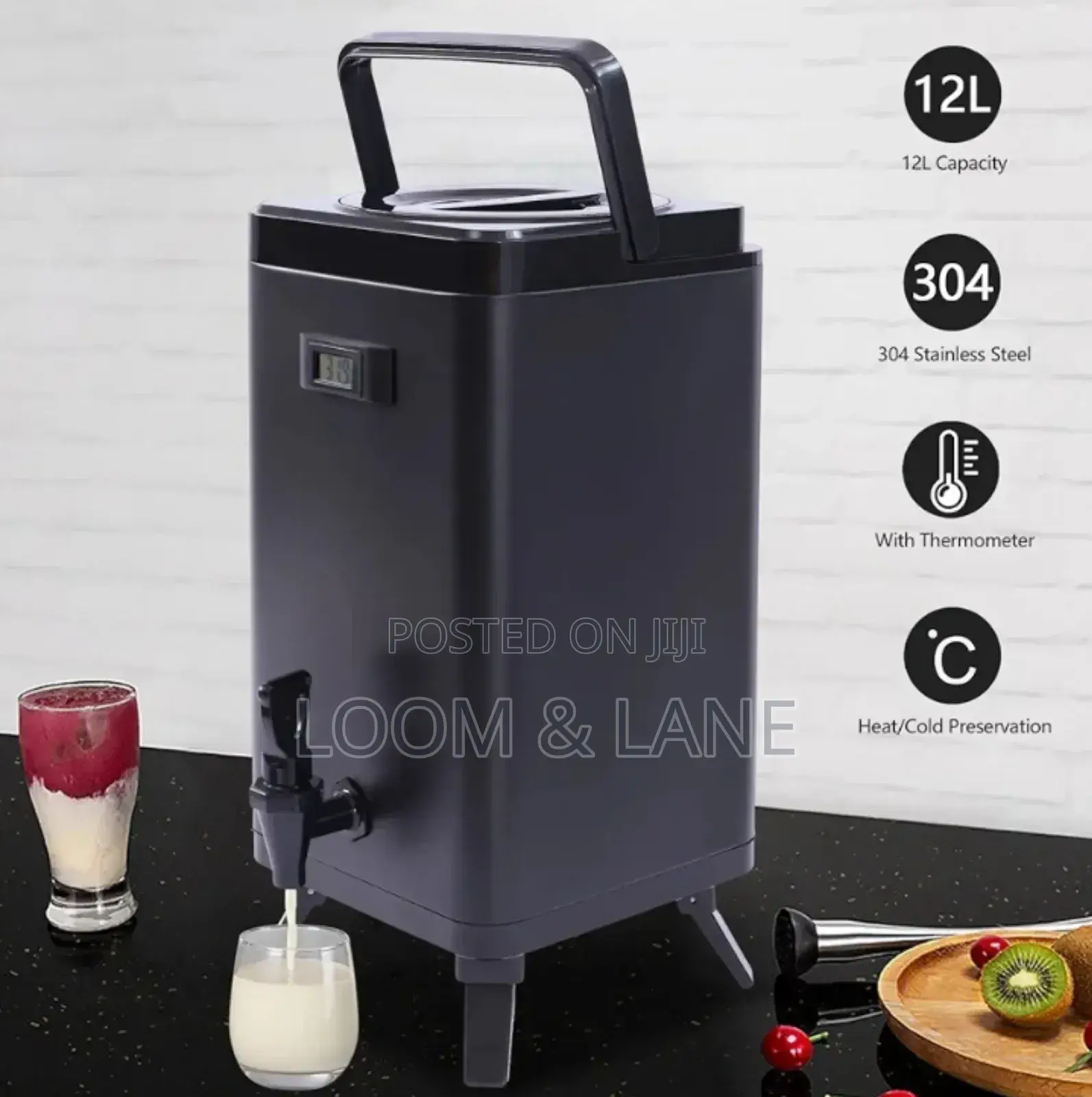 12litres Black Coffee Milk and Beverage Dispenser Barrel