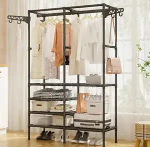 Multifunctional Floor Coat Stand With 4 Shelves