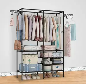 Multifunctional Floor Coat Stand With 4 Shelves