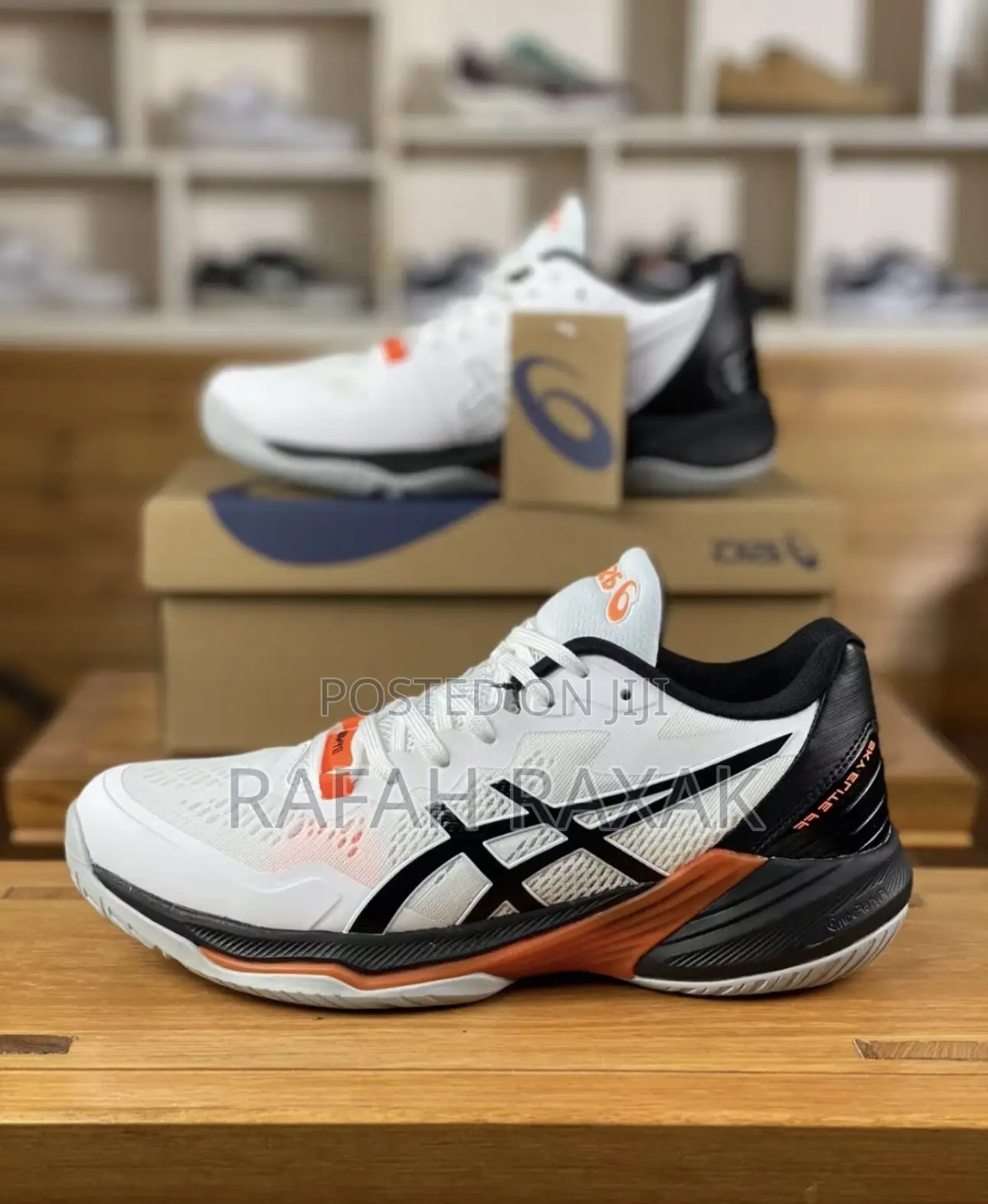 Original White/Black Asics Sky Elite Ff 2 Volleyball Running Sneakers