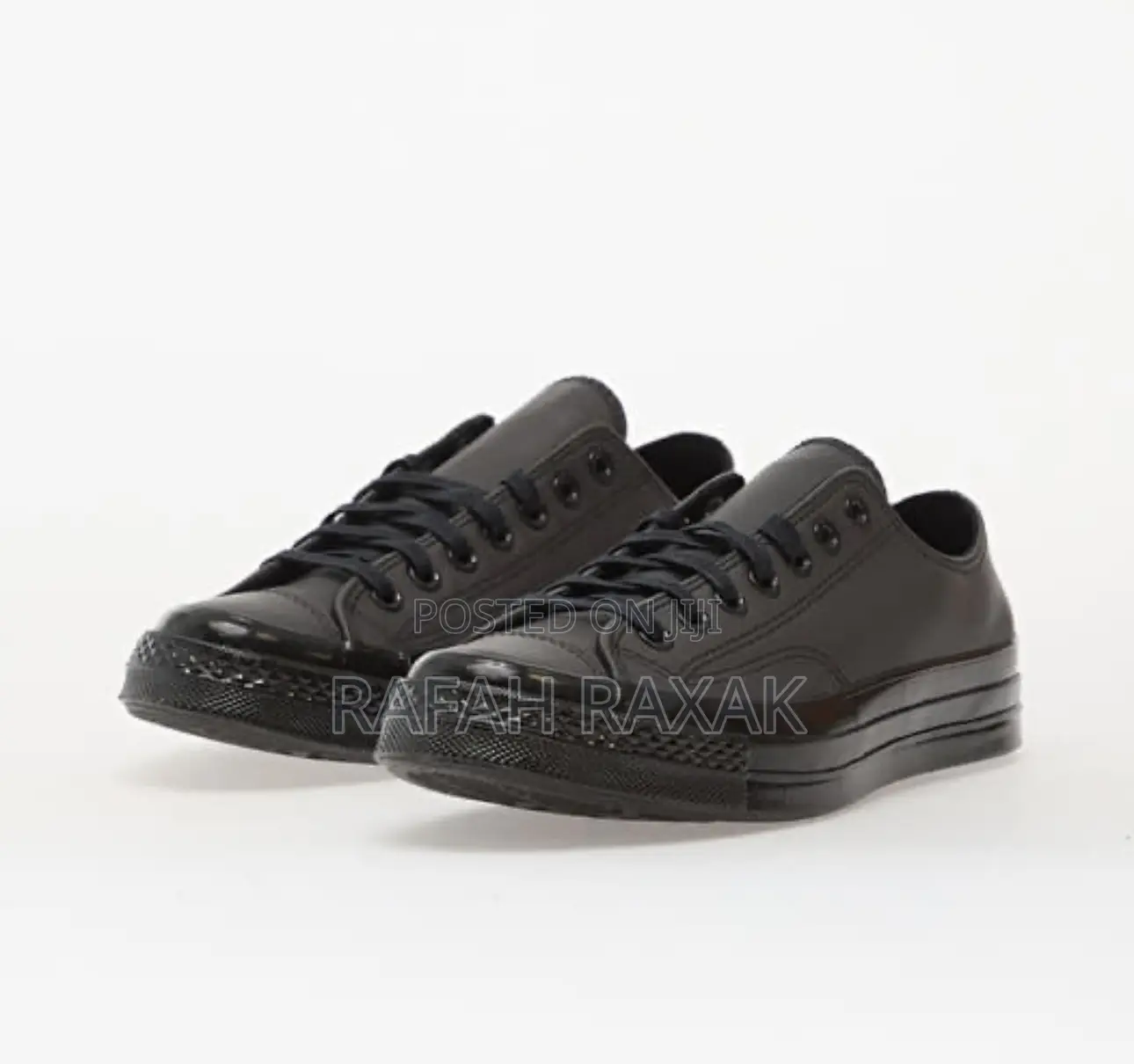 Triple Black Leather All-star Converse Chuck Taylor 70 Low Sneakers