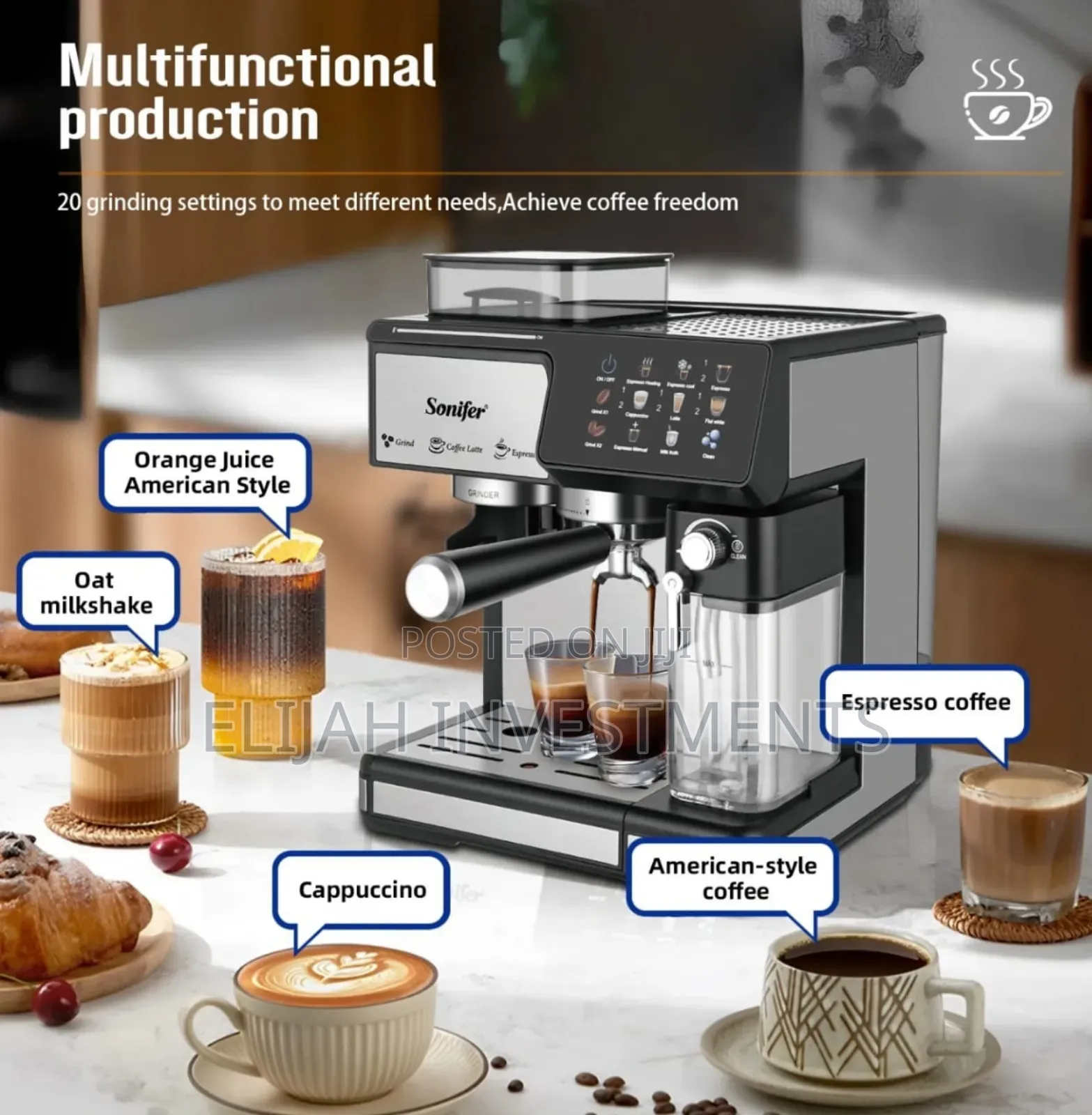 Sonifer Sf-3590 3-in-1 Espresso Coffeemaker