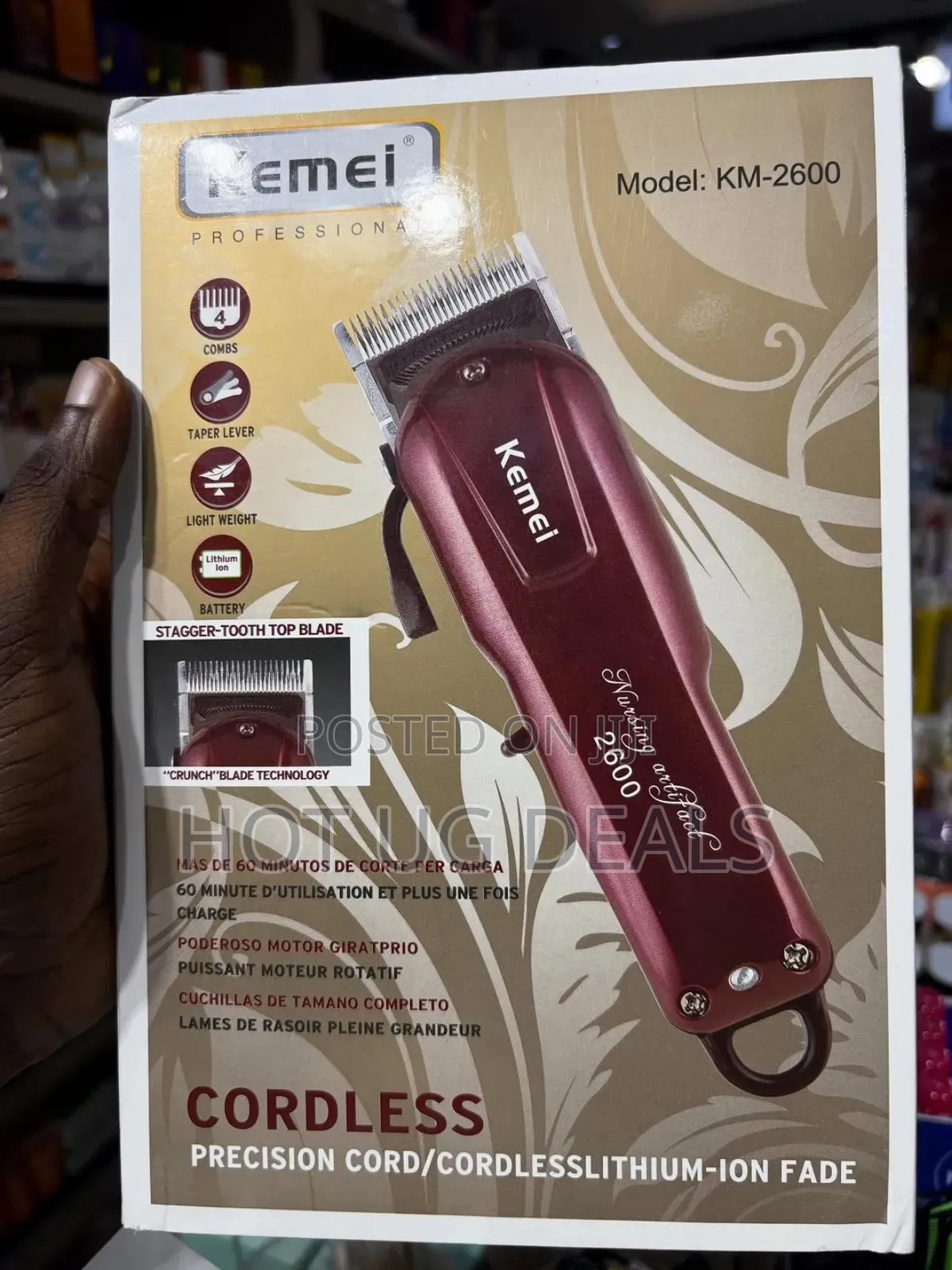 Kemei Km-2600 Professional Hair Clipper - Red