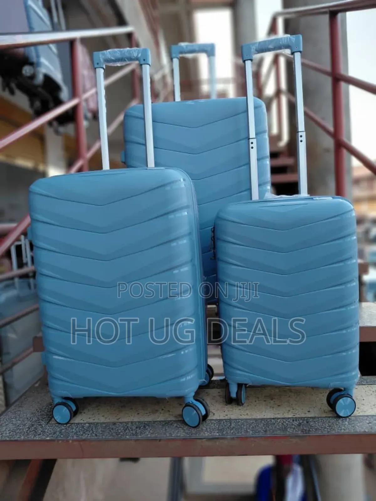 3pcs Set Of Waterproof Rubber  Suitcase  (S, M, L) - Multicolor