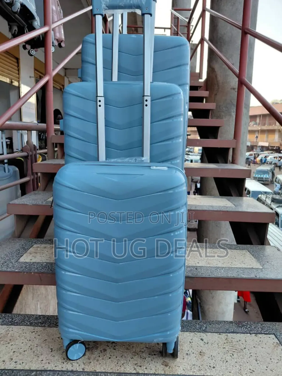 3pcs Set Of Waterproof Rubber  Suitcase  (S, M, L) - Multicolor