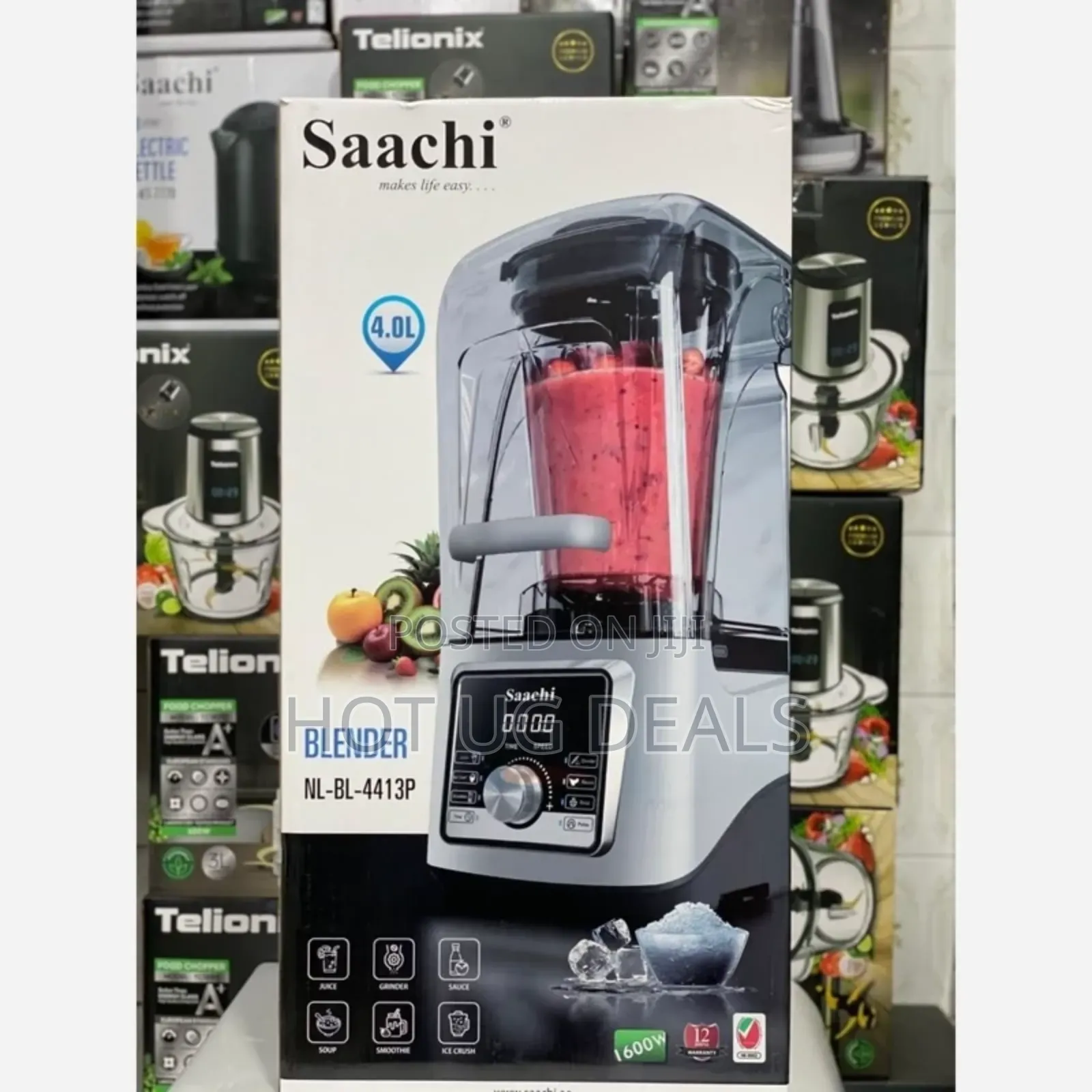 Saachi Commercial 4l Silent Blender With Ice Crusher - Clear