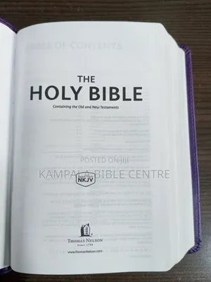 NKJV With Purple Leather Cover, Medium Size.