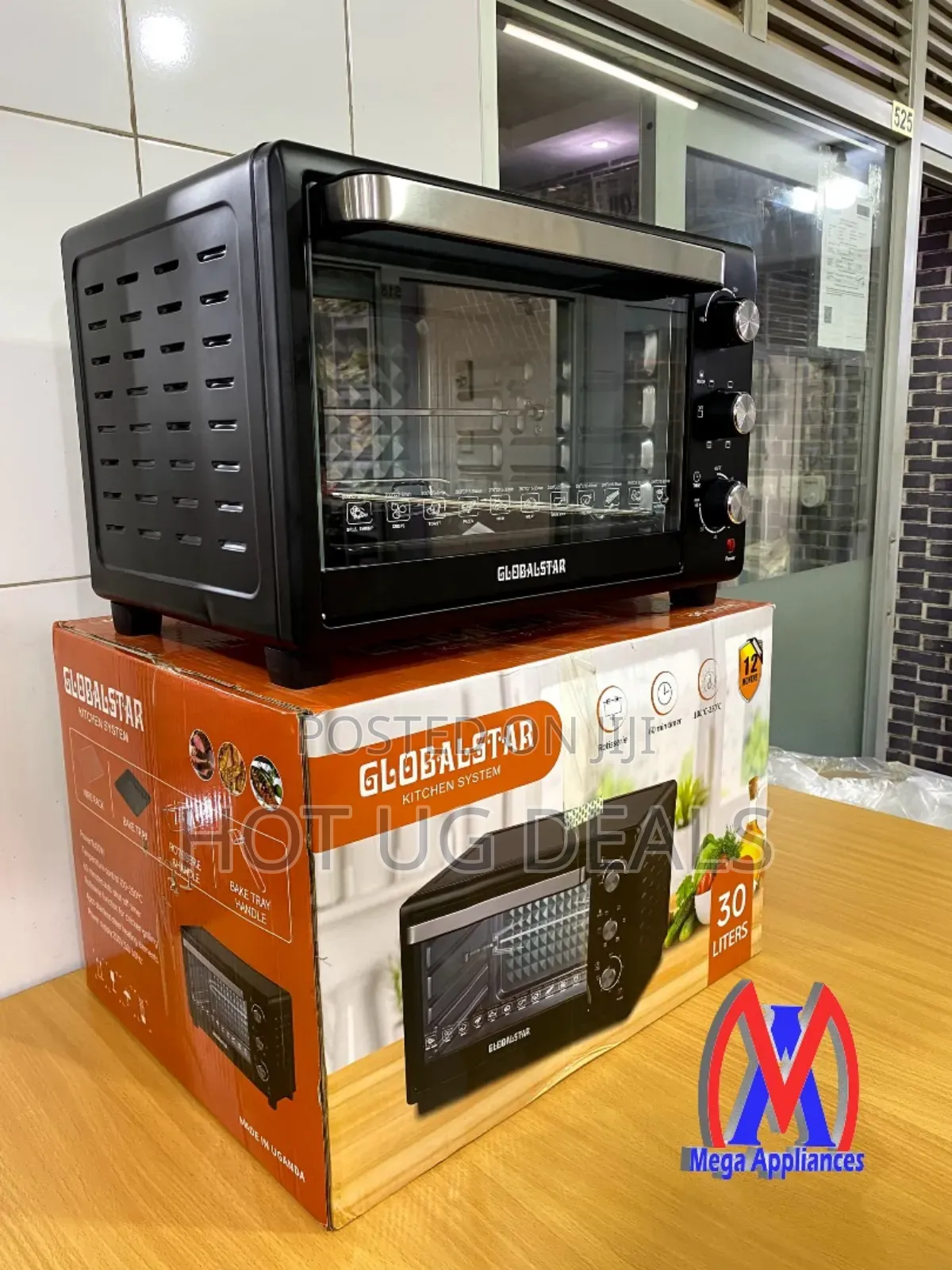 30l Globalstar Electric Oven Stainless Steel- Black