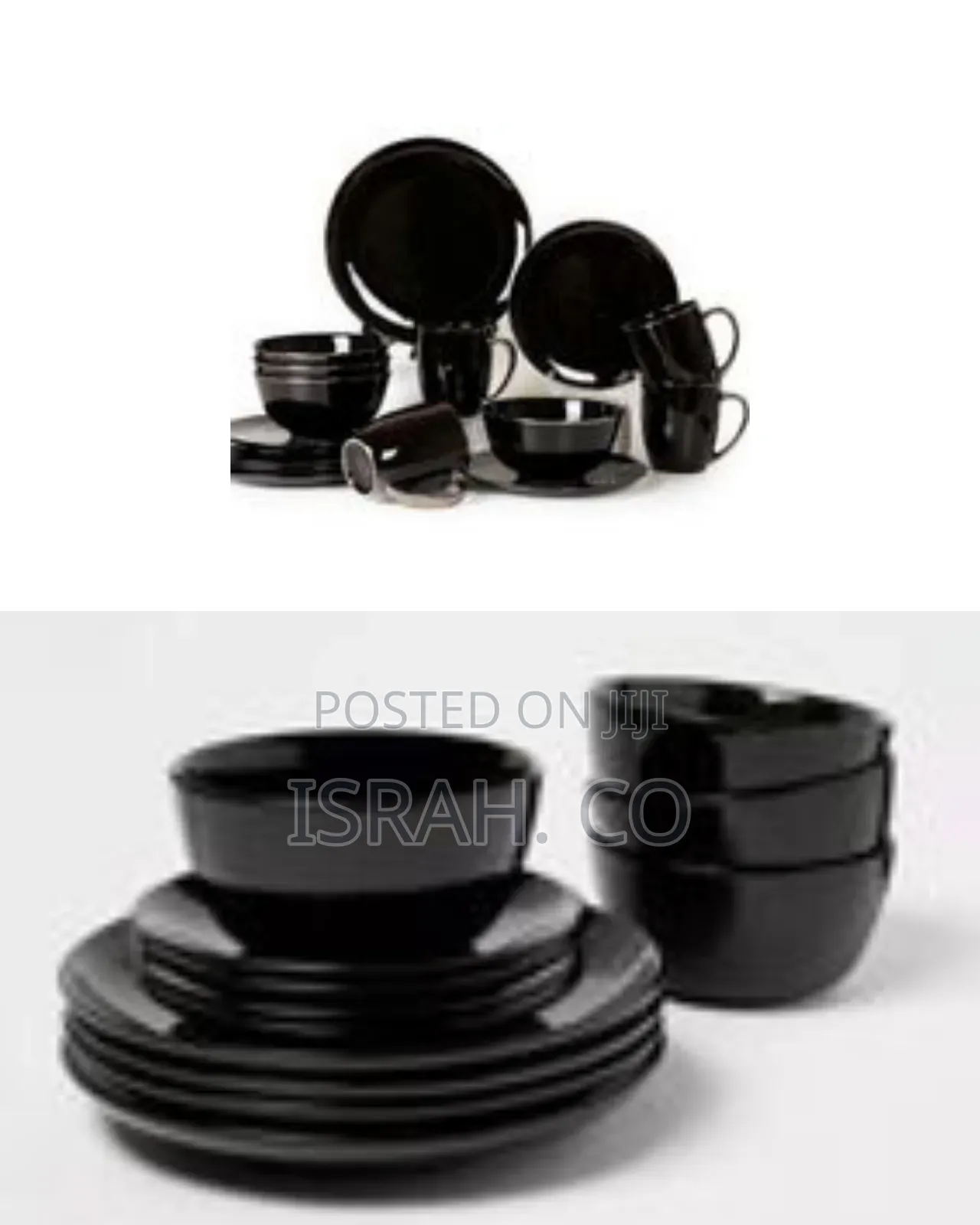 16-Piece Lovecasa Round Black Dinnerware Set - Black