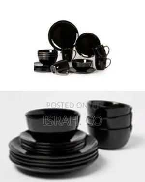 16-Piece Lovecasa Round Black Dinnerware Set - Black