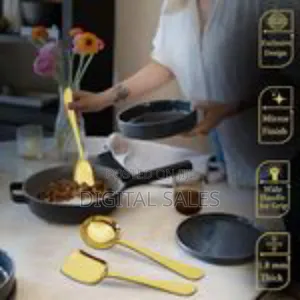 Luxury Gold-Tone Serving Utensil Set (Spoons and Spatula)