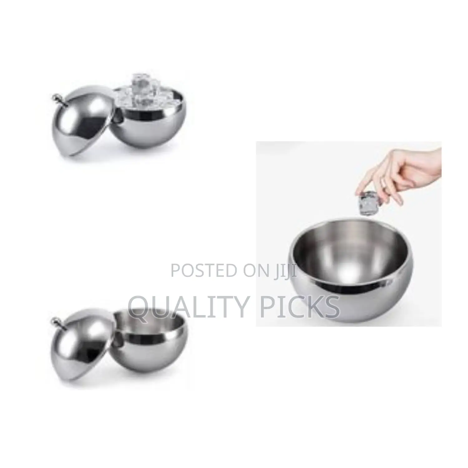 1l Portable Thickened Stainless Steel Ice Bucket With Lid Ice Cubes