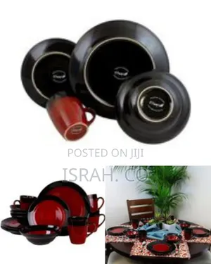 Striking Two-Tone Ceramic Dinnerware Set (24 -Pieces)
