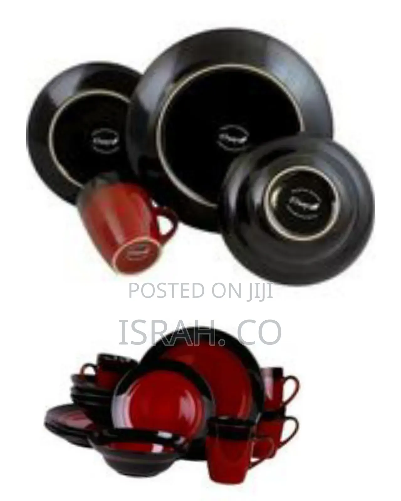 Striking Two-Tone Ceramic Dinnerware Set (24 -Pieces)