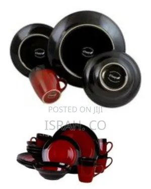 Striking Two-Tone Ceramic Dinnerware Set (24 -Pieces)