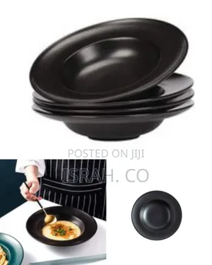 Set of 6 Elegant Matte Black Pasta Soup Bowls
